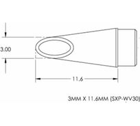 Наконечник (3х11.6 мм; вогнутая миниволна) для MFR-H1 METCAL SCP-WV30
