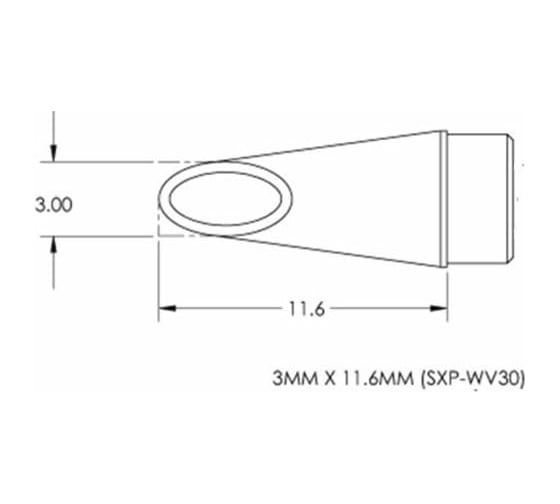 Наконечник (3х11.6 мм; вогнутая миниволна) для MFR-H1 METCAL SCP-WV30 1