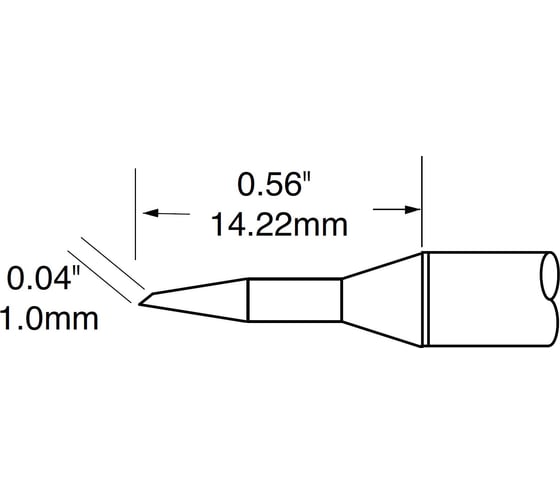 Наконечник (1.0х14.22; косой срез 60°) для MFR-H1 METCAL STP-BVL10 1