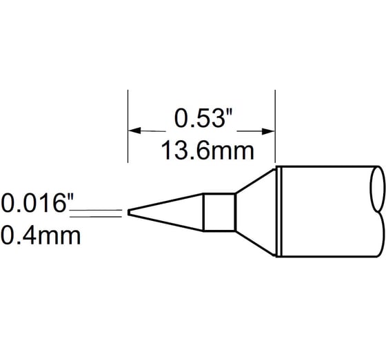Наконечник (0.4х13.6 мм; конус) для PS900 METCAL SFV-CNL04 1
