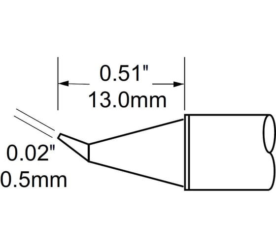 Наконечник (0.5х13 мм; конус изогнутый) для PS900 METCAL SCV-CNB05