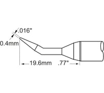 Наконечник (0.4х19.6 мм; конус изогнутый удлиненный) для PS900 METCAL SFV-CNB04AR