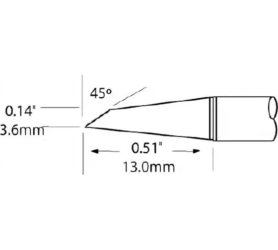Наконечник (3.6х13 мм; миниволна) для PS900 METCAL SFV-DRH30CP 1