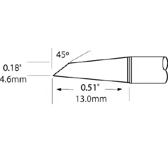 Наконечник (4.6х13 мм; миниволна) для PS900 METCAL SCV-DRH40CP 1
