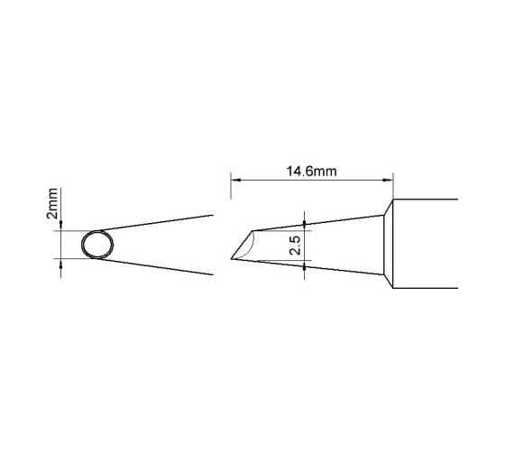 Наконечник (2.5х13.8 мм; миниволна с углублением) для PS900 METCAL SFV-WV20 1