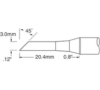 Наконечник (3х20.4 мм; миниволна удлиненная) для PS900 METCAL STV-DRH430AR