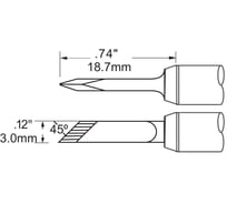 Наконечник (3х18.7 мм; ножевидный удлиненный) для PS900 METCAL STV-DRK30AR