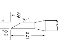 Наконечник (3х17 мм; односторонний срез) для PS900 METCAL SFV-DRH630A