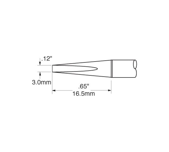 Наконечник (3.0х16,5 мм; клиновидный удлиненный) для PS900 METCAL SFV-CH30AR 1