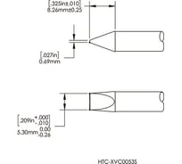 Картридж-наконечник (5.3х8.3 мм; клин с выемкой) для СV/MX-HTD METCAL HCV-9VG0053S