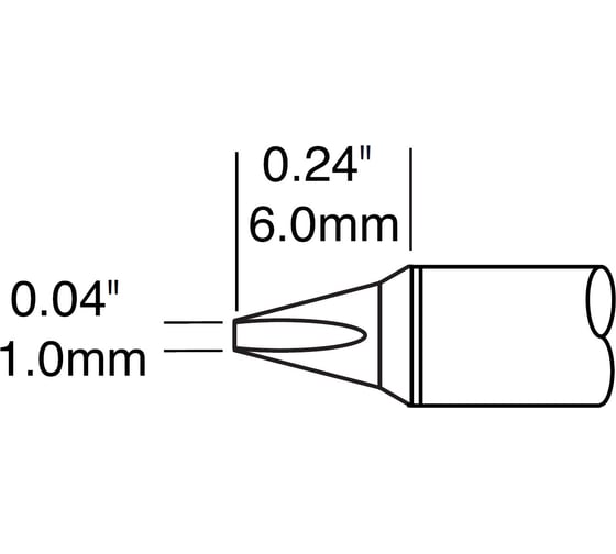 Картридж-наконечник (1.0х6.0 мм; клин) для СV/MX METCAL CVC-9CH0010P
