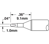 Картридж-наконечник (1.0х9.1 мм; клин) для СV/MX METCAL STTC-025 CVC-6CH0010S