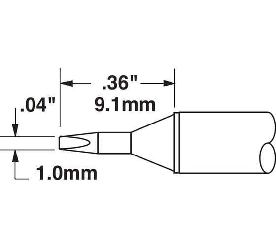 Картридж-наконечник (1.0х9.1 мм; клин) для СV/MX METCAL STTC-025 CVC-7CH0010S