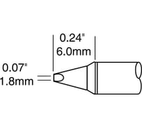 Картридж-наконечник (1.8х6.0 мм; клин) для СV/MX METCAL CVC-8CH0018P