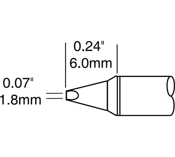 Картридж-наконечник (1.8х6.0 мм; клин) для СV/MX METCAL CVC-8CH0018P