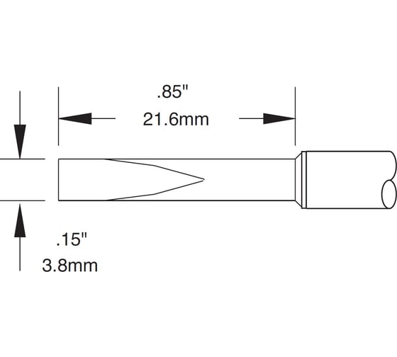 Картридж-наконечник (3.8х21.6 мм; клин 12°) для СV/MX METCAL CVC-7CH2238A