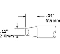 Картридж-наконечник (2.8x8.6 мм; клин) для СV/MX METCAL CVC-6CH0034S