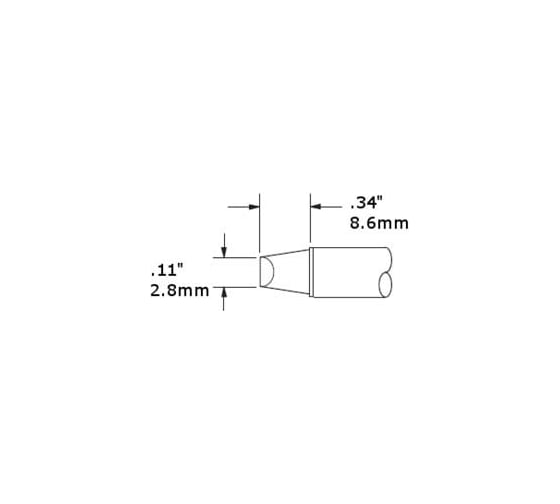 Картридж-наконечник (2.8x8.6 мм; клин) для СV/MX METCAL CVC-7CH0034S
