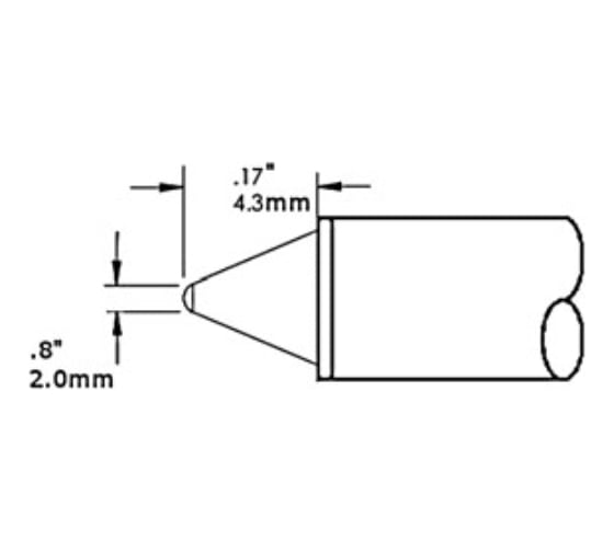 Картридж-наконечник для СV/MX, конус 2 мм, замена STTC-512 METCAL CVC-5CN4302S 1