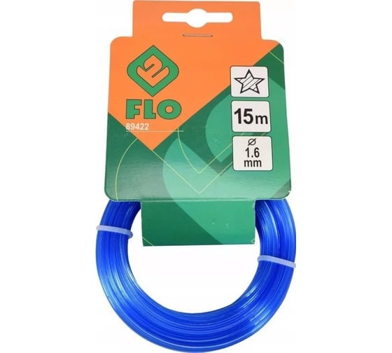 Леска для триммера звезда 1.6 мм, 15 м FLO 89422