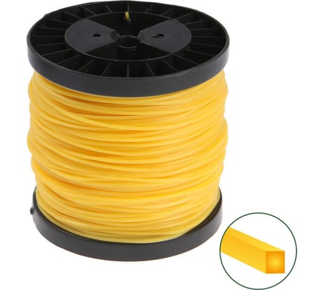 Леска для триммера сечение квадрат 2 мм, 170 м, нейлон ТУНДРА 5443168