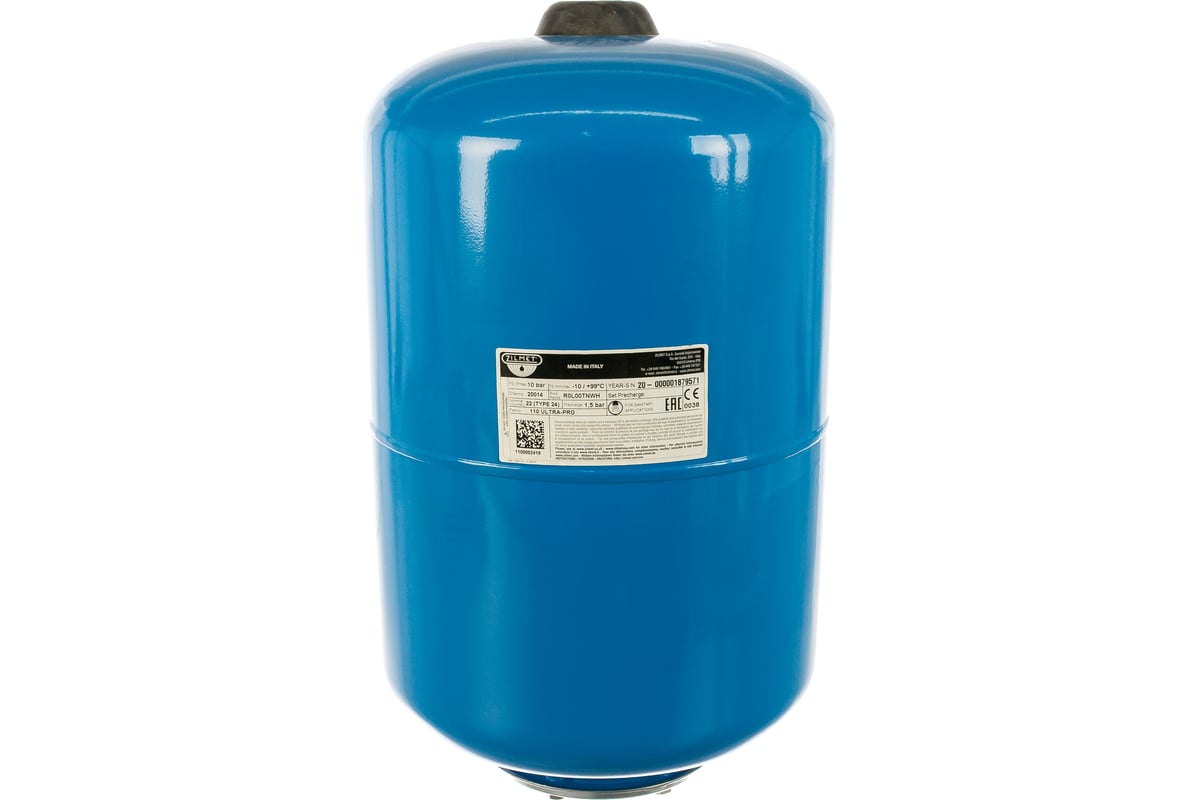 Гидроаккумулятор вертикальный ULTRA-PRO 24 л, 10 Бар, 1\" G, EPDM, синий ...