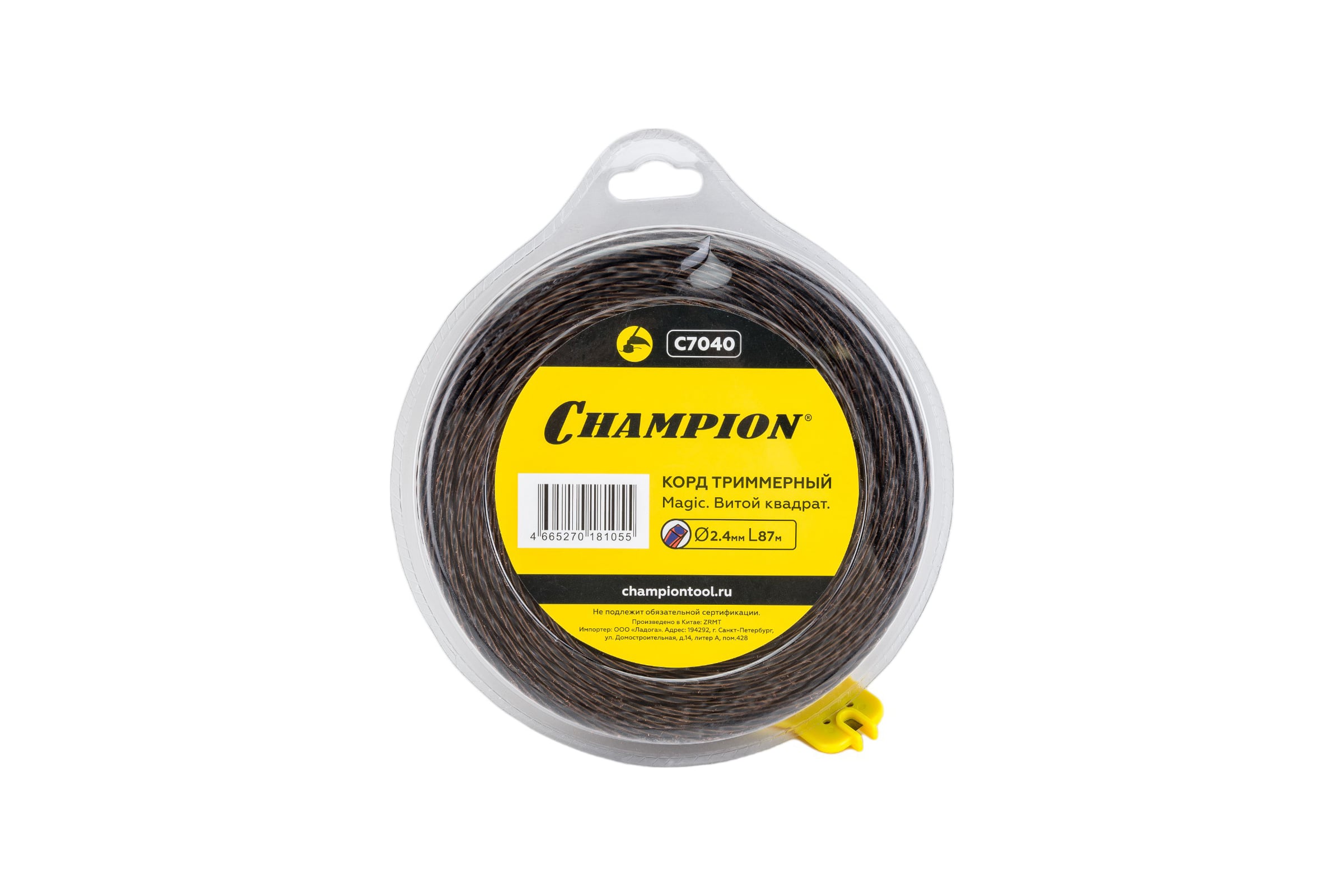 Корд триммерный Magic, нож для отреза (2.4 мм, 87 м) CHAMPION