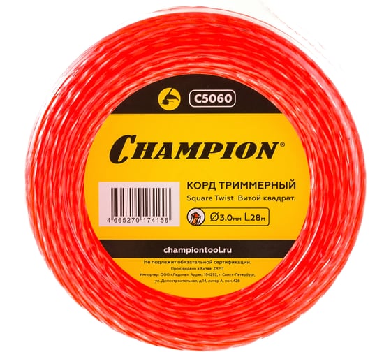 Корд триммерный Square Twist DUO (3 мм; 28 м) Champion C5060