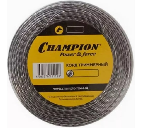 Корд триммерный Tri-twist, нож для резки (2 мм; 105 м) Champion C7045 1