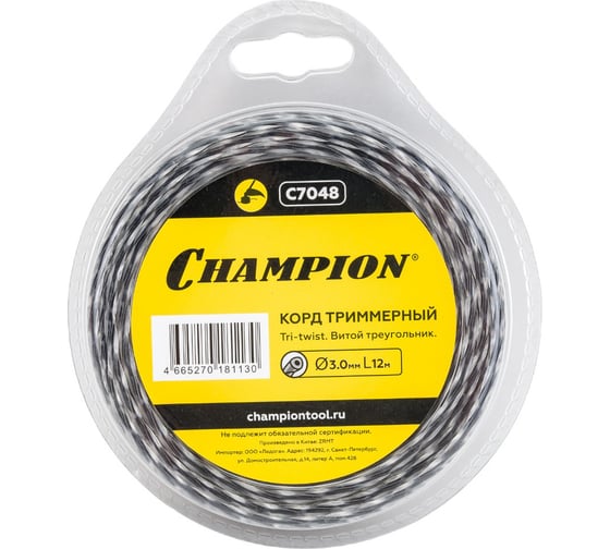 Корд триммерный Tri-twist (3 мм; 12 м) Champion C7048