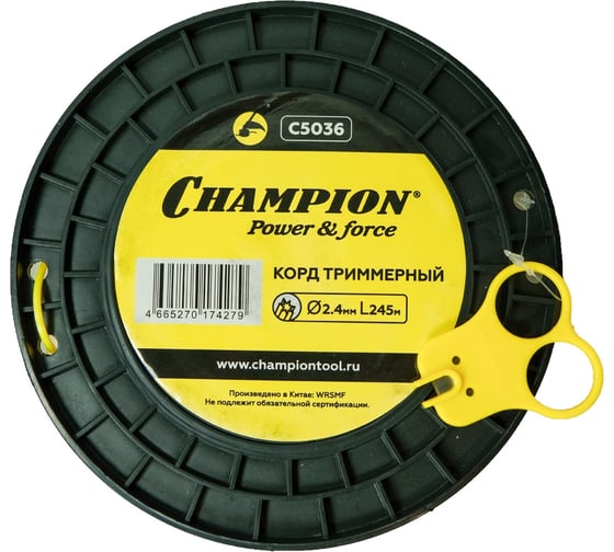 Корд триммерный Star, нож для отреза (2.4 мм; 245 м) Champion C5036