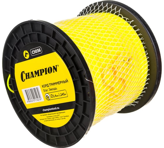 Корд триммерный Star, нож для отреза (2.4 мм; 245 м) Champion C5036