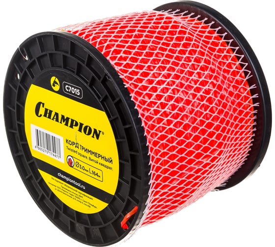 Корд триммерный Twisted Square, нож для отреза (3.0 мм, 164 м) CHAMPION C7015