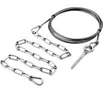 Комплект для подвеса ведра в колодце из троса и цепи с креплением в дерево, нержавеющая сталь, 10 метров KREPFIELD KF430-10