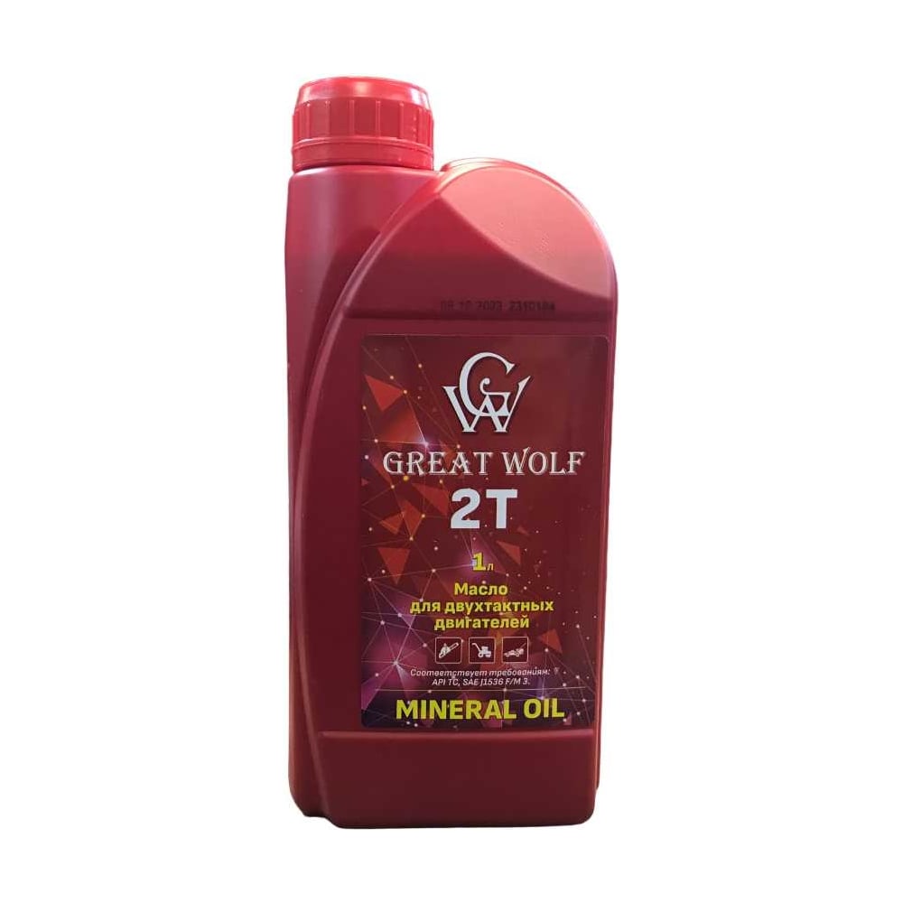 Масло для двухтактных двигателей 2t mineral oil 1 л great Wolf gwm-t2/1