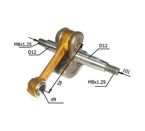 Коленвал для бензокос 33 см³ TORGWIN T345298