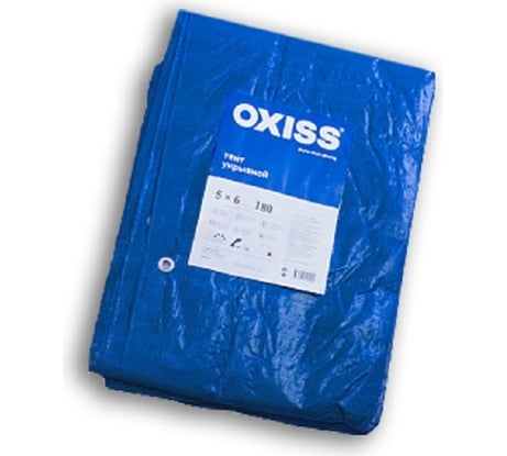 Тент укрывной 180 г/кв.м, 5x6 м, синий Oxiss 4630025421847