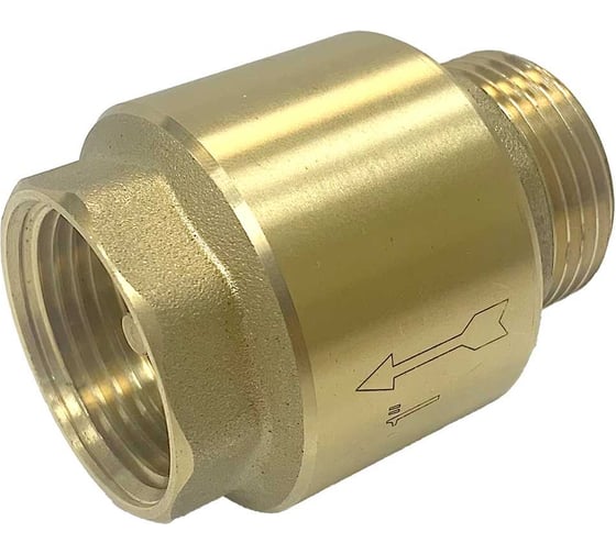 Обратный клапан 1 1/4", латунь, толкатель латунь, поток от НР к ВР UNIPUMP 82462