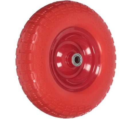 Колесо полиуретановое для тачки/тележки 4.00-6 330 мм, подшипник 16 мм, симметричная ступица, непрокалываемое WORKY ARD255884