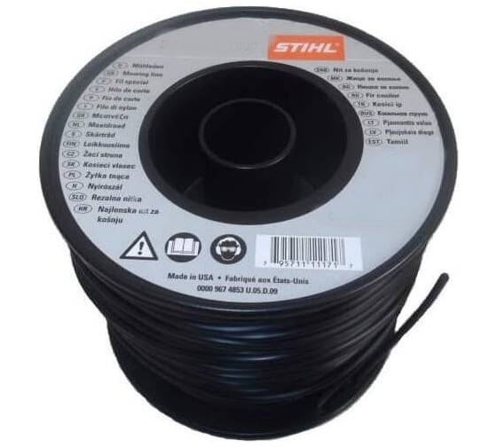 Леска триммерная круглого сечения 3,3 мм, 573 м, черного цвета STIHL 0000-930-2569