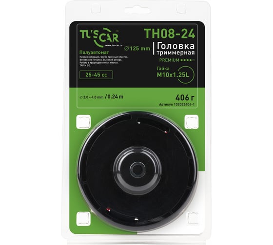 Головка триммерная TH08-24, Premium, гайка M10x1,25L TUSCAR 102082404-1