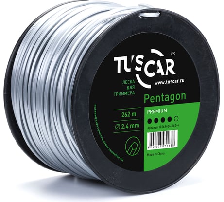Леска для триммера Pentagon, Premium, 2.4 мм, 262 м TUSCAR 10161424-262-4