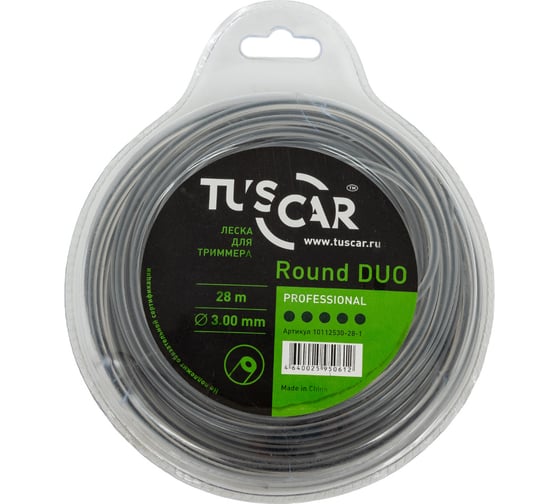 Леска для триммера Round DUO, Professional, 3.0 мм, 28 м TUSCAR 10112530-28-1