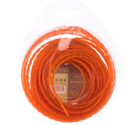 Леска для триммера Spiral, Premium, 2.4 мм, 12 м TUSCAR 10131424-12-1