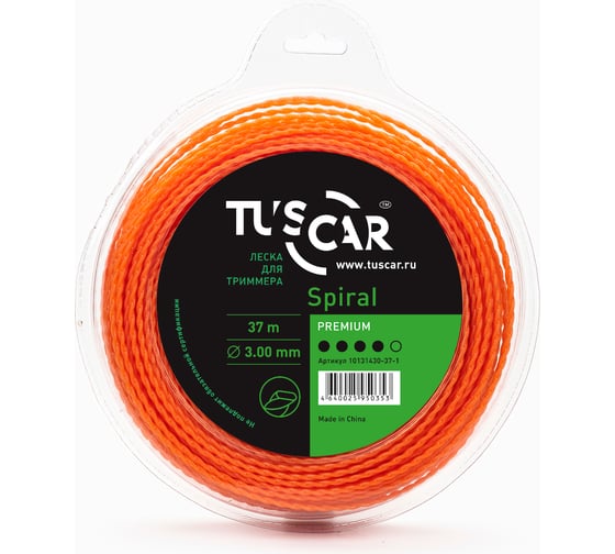 Леска для триммера Spiral, Premium, 3.0 мм, 37 м TUSCAR 10131430-37-1