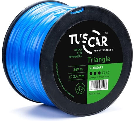 Леска для триммера Triangle, Standart, 2.4 мм, 349 м TUSCAR 10151324-349-4