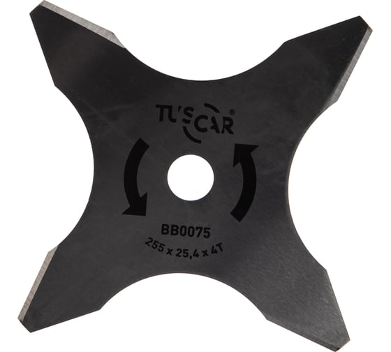 Нож для мотокосы BB0075, Professional, 255x25,4x2,0x4T, Multi TUSCAR 1030075412-4-2