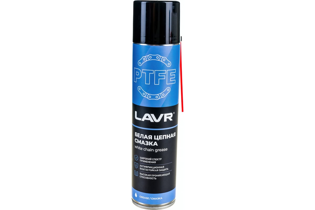 LAVR LN1741 Lavr Смазка Белая Цепная C Ptfe, 400 Мл