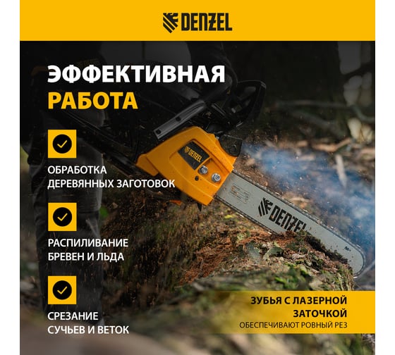 Цепь для бензопилы DGS-4516P шина 40 см (16"), шаг 0.325", паз 1.5 мм, 64 звена Denzel 59815