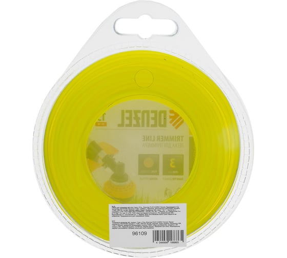 Леска для триммера круглая 3 мм х 15 м блистер FLEX CORD DENZEL 96109